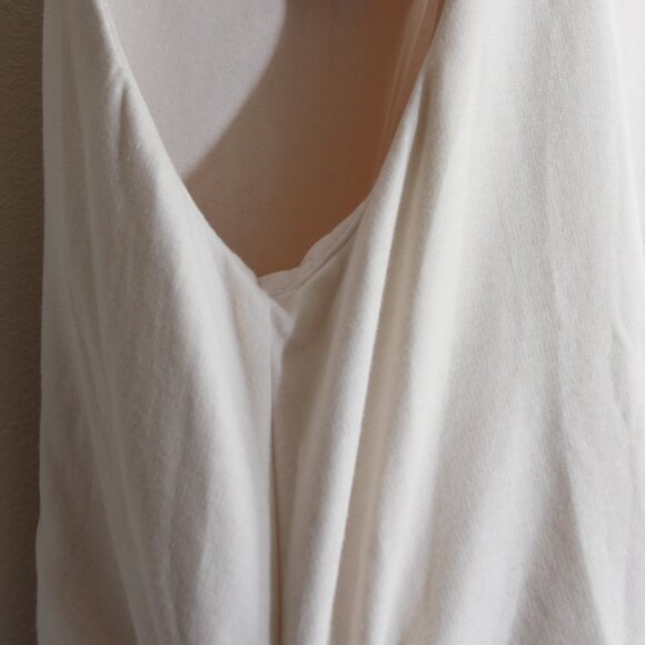 COS Gathered Asymmetric Midi Dress White V-Neck Ruched Cinched Sleeveless Small - Picture 9 of 16
